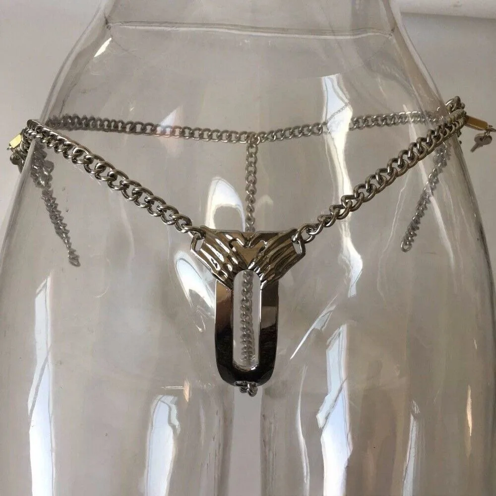 Adjustable Binding Invisible Stainless Steel Female Chastity Device Belt Restrain Chastity Cage