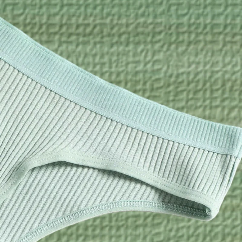 3 قطعة/المجموعة حجم كبير القطن مخطط سلس سيور المرأة بلون تنفس سراويل منخفضة الخصر مريحة g-سلسلة الملابس الداخلية #5