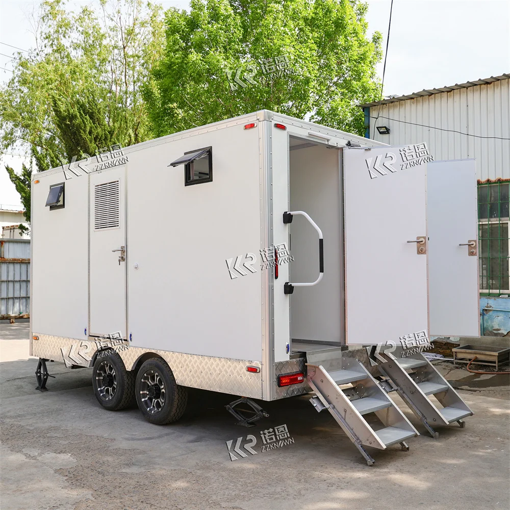 Moveable Toilet And Shower Restroom Luxury Portable Toilets Trailer Bathroom Street WC Customized Portable Restroom Trailer