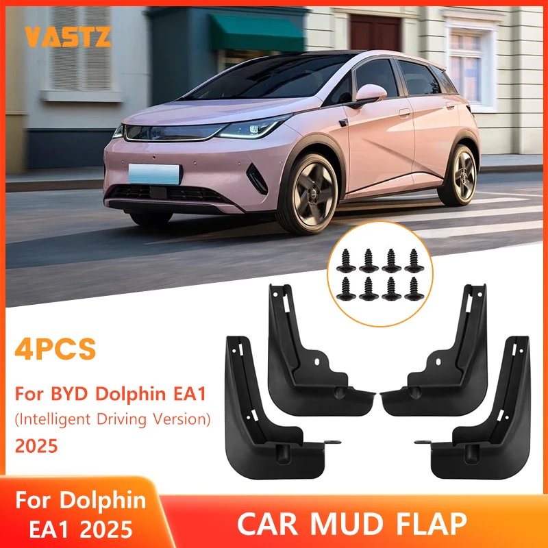 

VASTZ 4PCS Mud Flaps For BYD Dolphin EA1 2025 Smart Drive Edition Soft PP Plastic Car Front Rear Wheel Splash Guards Accessories