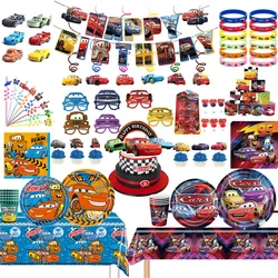 Disney Cars Party Decoration Lightning Mcqueen Tableware Party Favors Kids Gifts Stickers Stamp Bracelets Paper Glasses Party Su