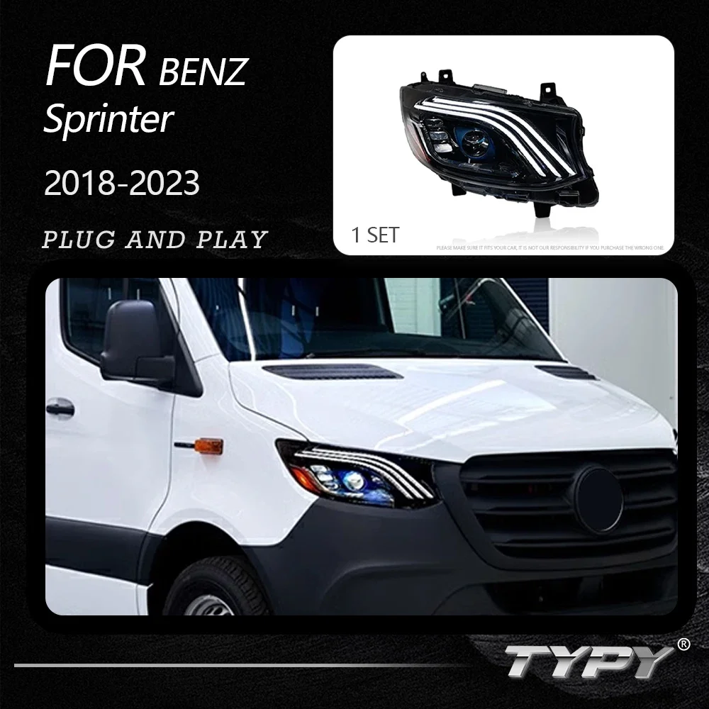 

Автомобильные фары TYPY для Benz Spinter 2018-2023 светодиодный, автомобильные лампы, дневные ходовые огни, динамические Сигналы поворота, автомобильные аксессуары