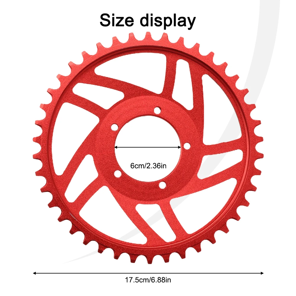 Electric Bicycle Chainring Washer 42T 6-9Speed Offset Accessories Parts Aluminum Alloy Replacement Blue/Red Chain