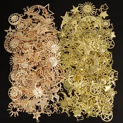 Two Color Mixed Vintage Ethnic Sun Moon Star Pendant DIY Jewelry Making Supplies Women/Men Accessories Metal Charms Components