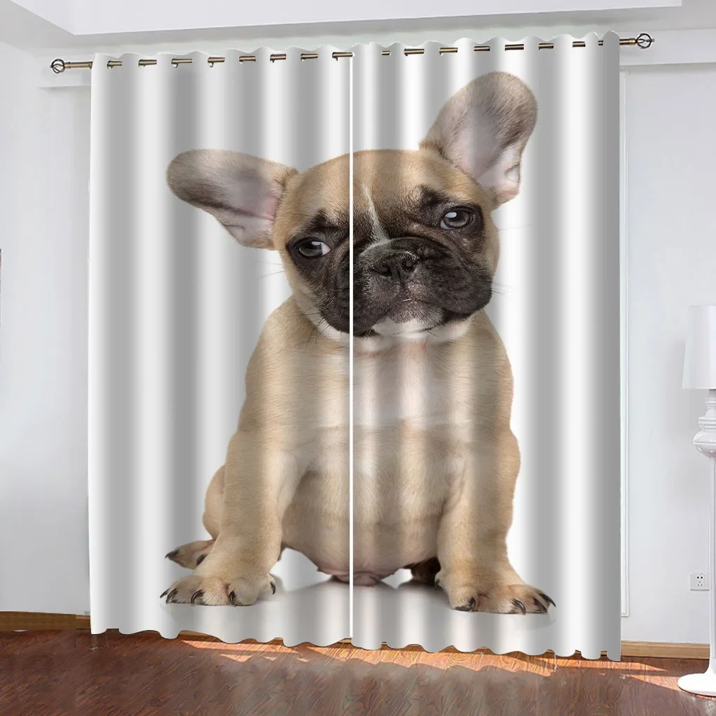 

HUANZHUANG Luxury Living Room CurtainsAnimal Pet Dog Cheap Modern Curtains For Windows Bedroom Office Kitchen Study Home Decor