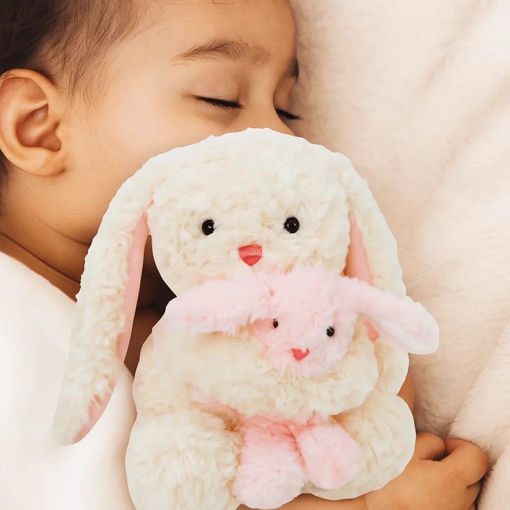 Kolekcja interaktywnych króliczków Fluffy Rabbit, pluszowa lalka króliczek, ręcznie robiona, miękka, pluszaki dla rodziców i dzieci, pluszowe zwierzątka na przyjęcia urodzinowe.