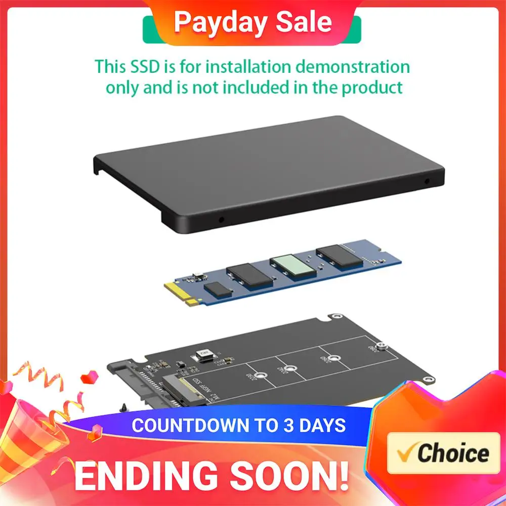 

M.2 NGFF B Key To 2.5inch SATA SSD Enclosure Hard Disk Case Enclosure M.2 SSD Adapter M.2 NGFF SSD To 2.5 Inch SATA III Adapter