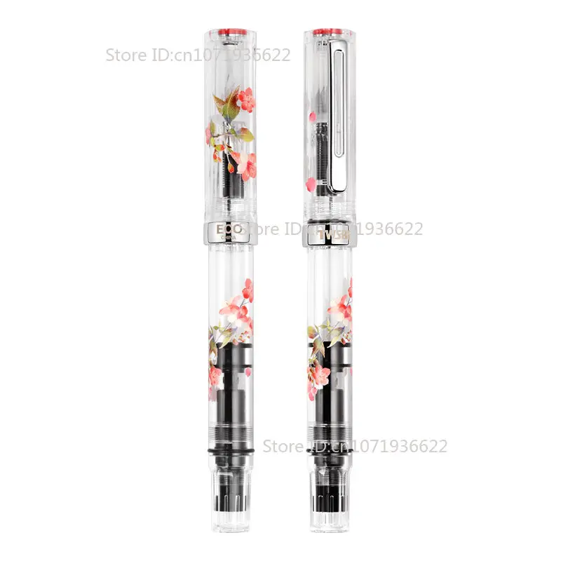 Pióro wieczne TWSBI ECO Designer Transparent Sakura Limited Edition z mechanizmem tłokowym i motywem kwiatu wiśni, idealne do prowadzenia dziennika. — zdjęcie produktu 5