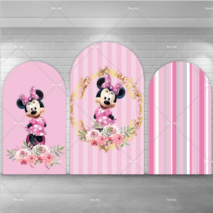 

Disney Minnie Mouse Arch Backdrop Chiara Wall Party Decoration Pink Girls Baby Shower Birthday Party Background Arched Banner