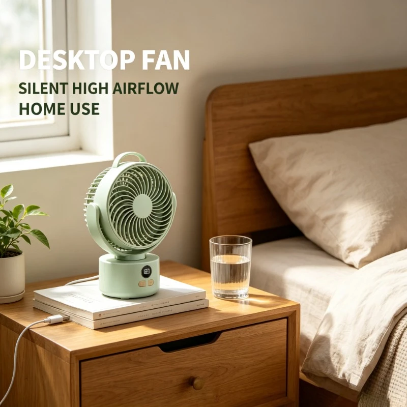 Oscillating Tripod Cooling Fan, USB Charged Foldable Design For Balcony Work And Short Trip Usag