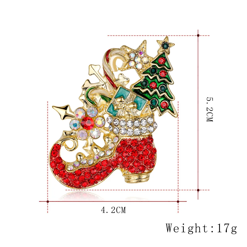 Christmas Hundreds of jewelry pins fashion rhinestone Christmas boots brooch men and women accessories holiday gifts