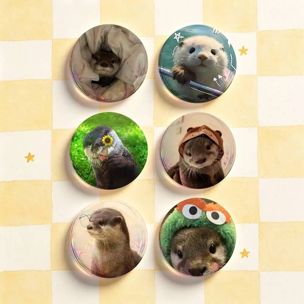 Cute otter HD Print Badges Pretty Round Display Brooches IP merchandise 32mm 58mm 75mm 44mm 25mm