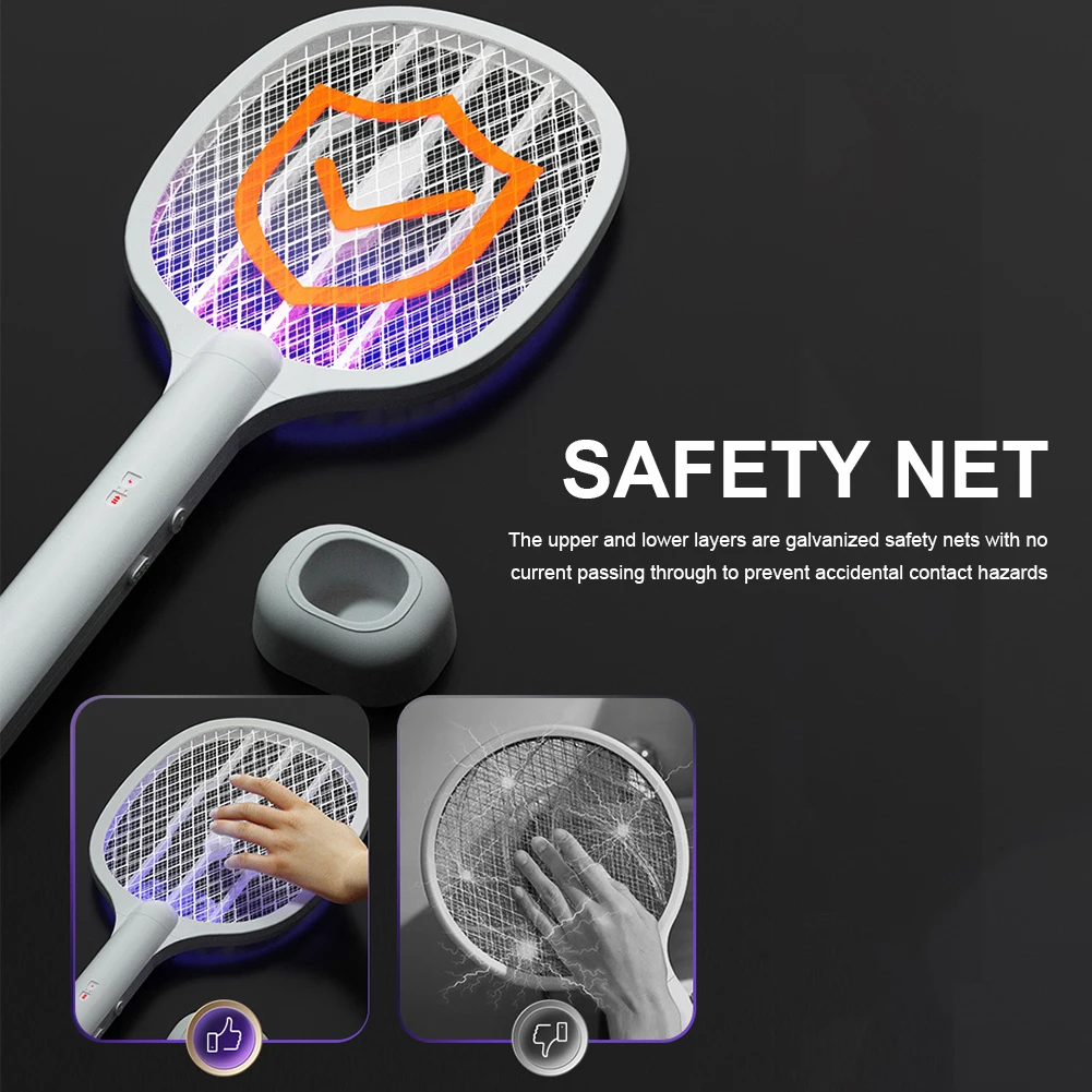 

Электрическая мухобойка 2-в-1: ручной уничтожитель мух и ловушка для комаров с лампой, перезаряжаемая, для дома и улицы