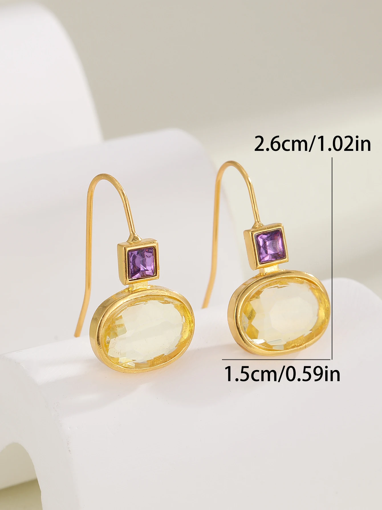 Vintage Gold Color Round Crystal Drop Earrings For Women Jewelry New image 4