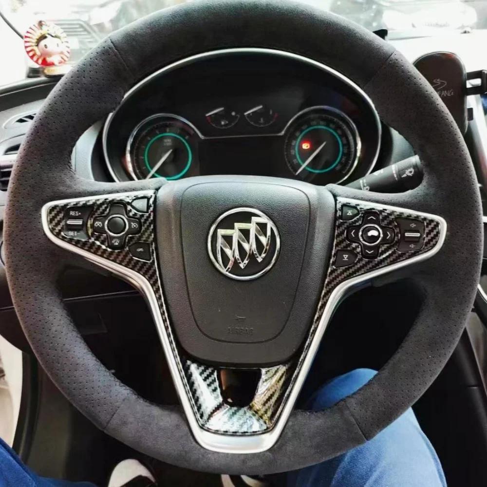 Customization Car Steering Wheel Cover Accessories Hand Sewing No-slip Suede Leather For Buick Regal Opel Insignia 2014 2015