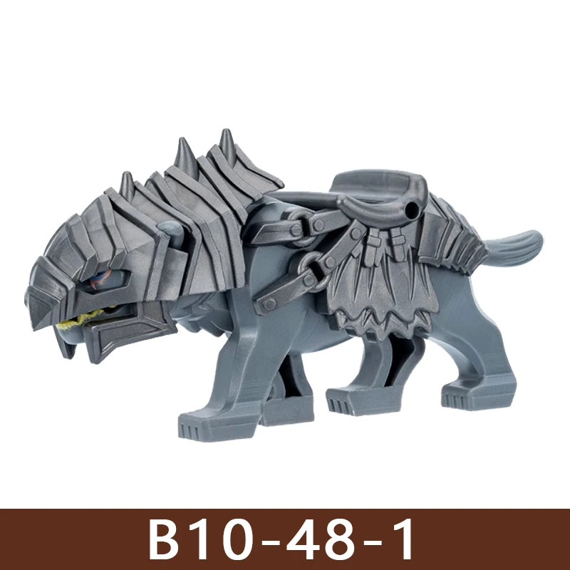 Mittelalterliche Burg Soldat Figuren Bausteine Ritter Ork Krieger Drache Wolf Tiere Kampf Flaggen Zubehör Ziegel Spielzeug Jungen