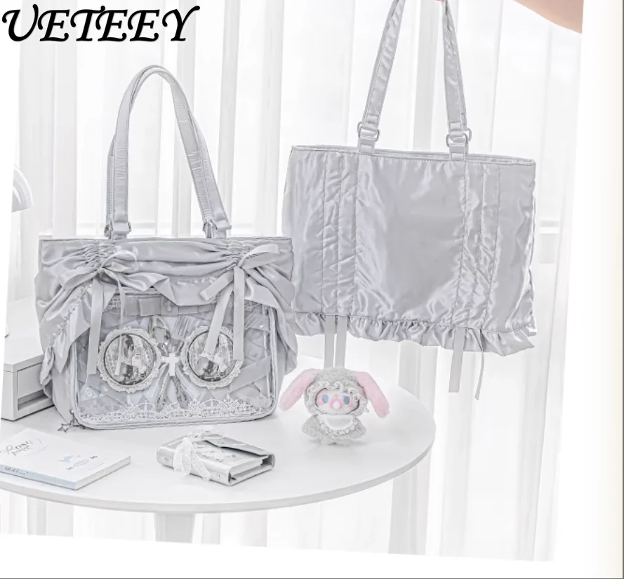 

Original Shoulder Pain Bag Big Food Volume Large Capacity Messenger Two-dimensional Grain Bag Hidden Transparent Window Handbag