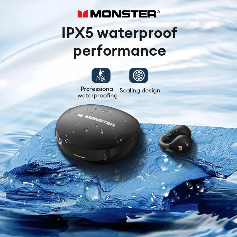 Original Monster MH22180 Wireless Bluetooth V5.3 Earphone IP5X Waterproof Sport Earbuds Long Endurance High Quality Headphones