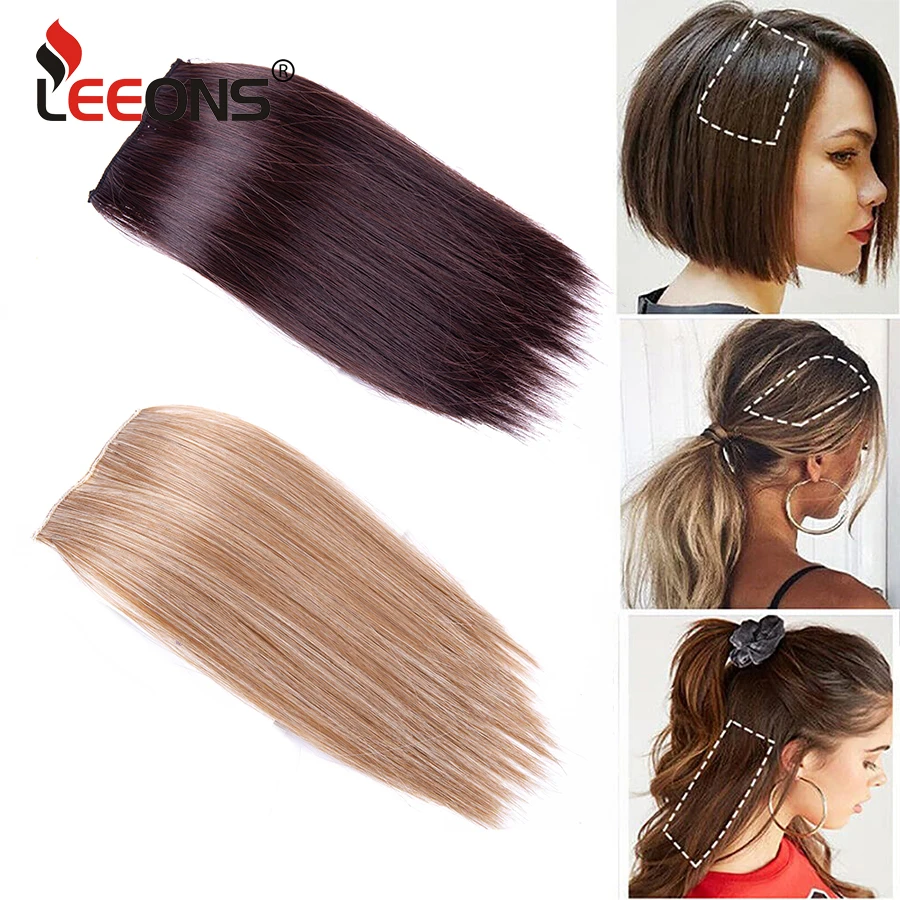 Synthetic Hair Pad Hairpieces Clip In Hair Extensions Adding Extra Volume Hair Piece For Women Short Straight Invisible Hairpins