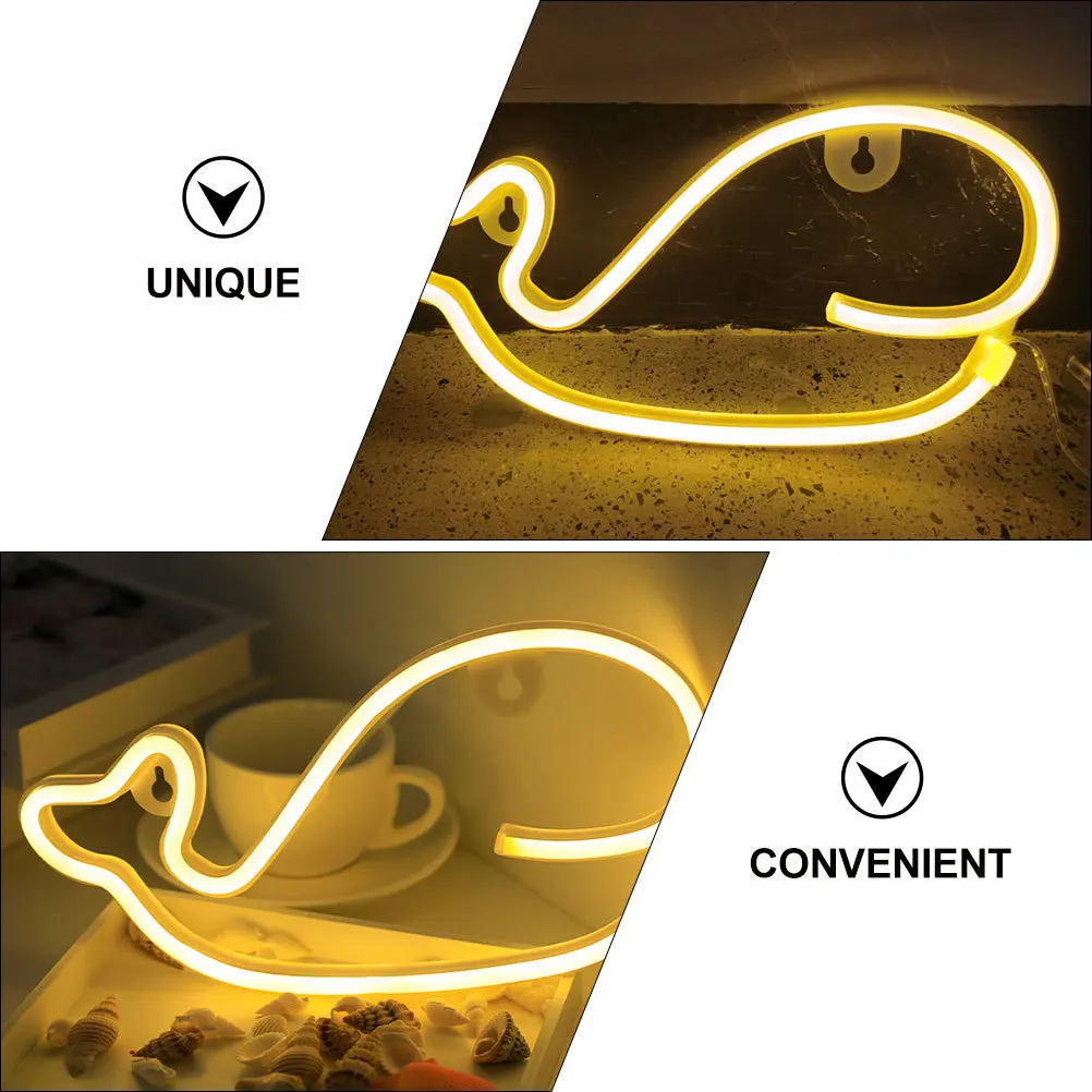 

Whale Neon LED Sign Warm Light Hanging Decorative for Bedroom Wall Party Birthday Wedding Room Decor Neon Sign