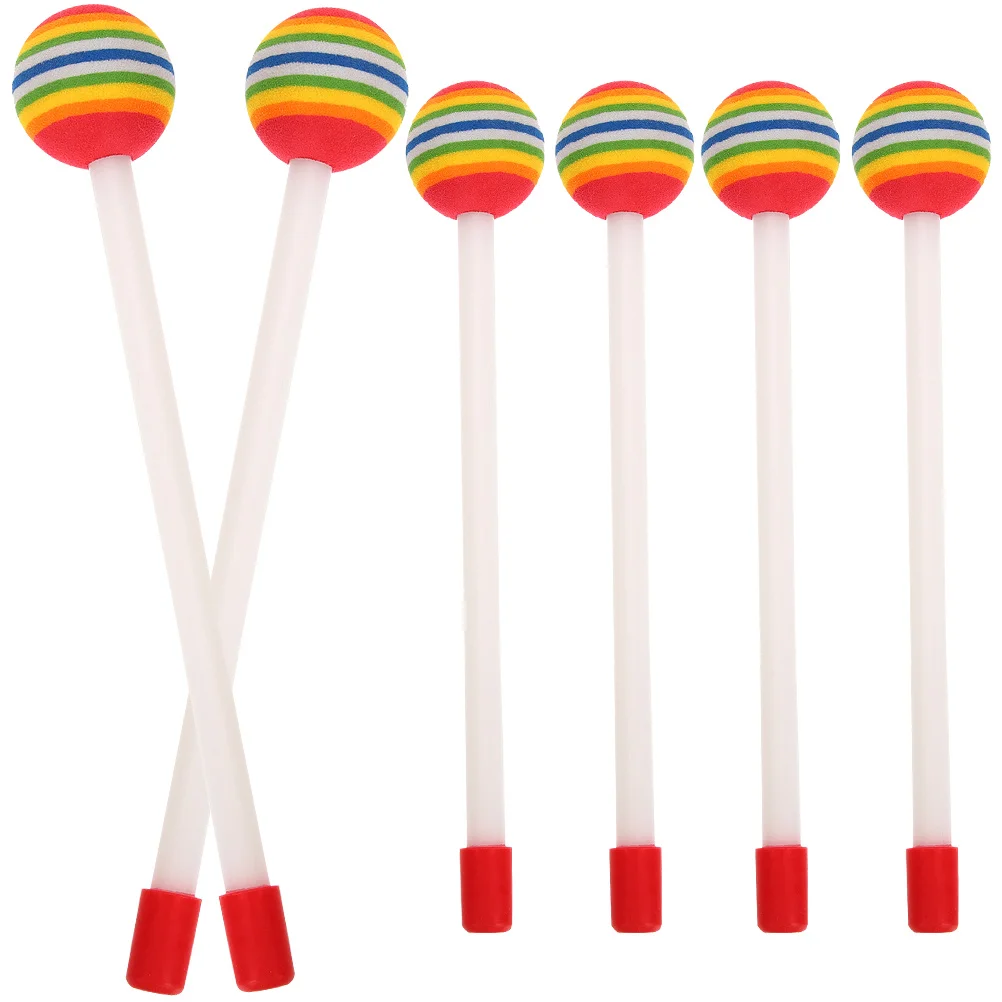 

6 Pcs Musical Mallet Kids Use Drum Stick Sponge Sticks Plastic Percussion Glockenspiel Mallets Child