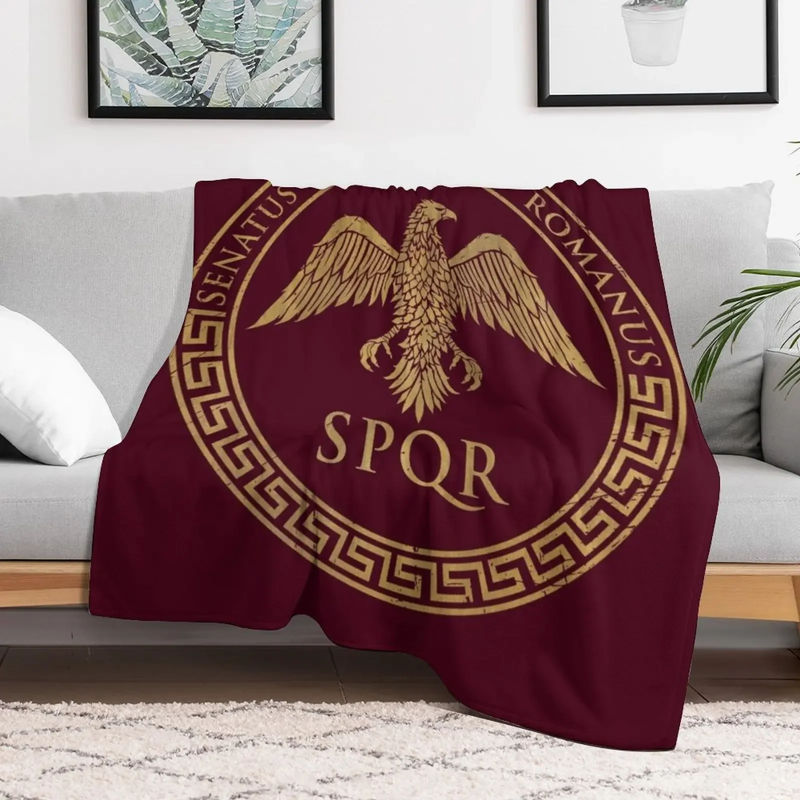 Senatus Populusque Romanus - Eagle Emblem V01 Throw Blanket Plush Personalized Gift Retros Kid'S Blankets