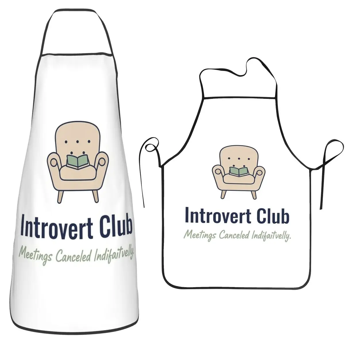 Introvert Club Funny Minimalist Design Witty Humor For Introverts  Chef Cooking Cuisine Tablier Bib Kitchen Cleaning Pinafore