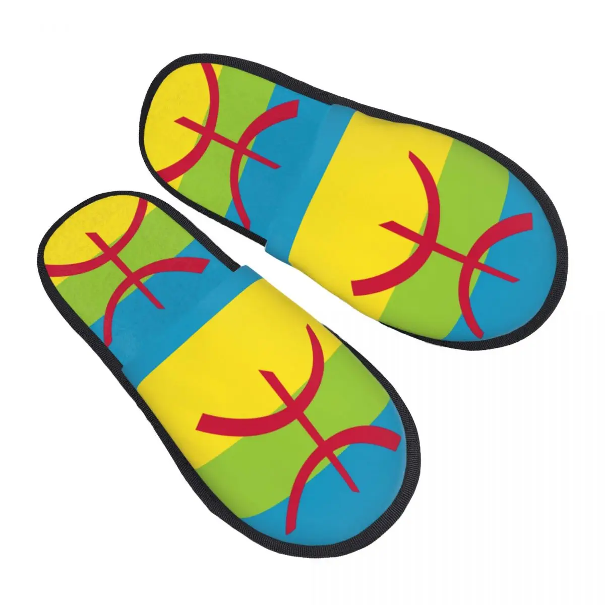 Aangepaste vlag van Amazigh zachte traagschuim huisslippers dames Drapeau Amazigh gezellige warme antislipzoolslipper