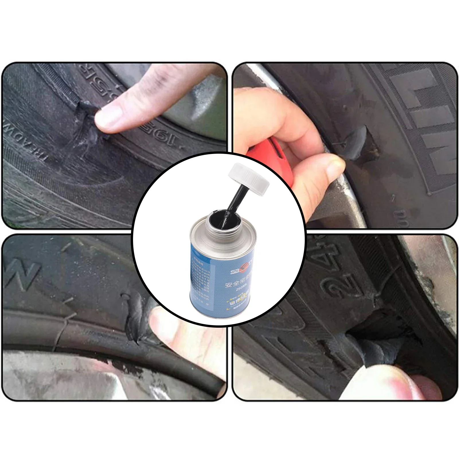 250ml Car Tire Repair Glue Universal  Auto Wheel Tyre Puncture Seal Strong Repair Glue for Standard Tires Glue Car Tire