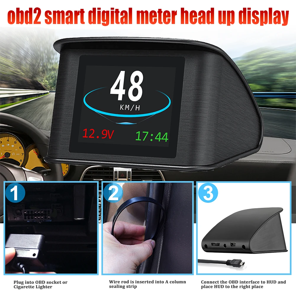 Hud obd2 headup display für auto smart gauge auto head-up display digitaler tachometer obd2 smart digital meter auto diagnose tool