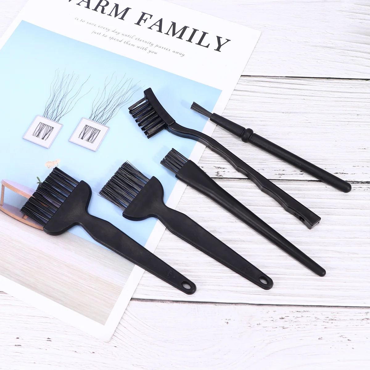 

5pcs Computer Cleaning Brush Anti Static Details Cleaning Tool For Phone Tablet Pcb Razor Fish Tank High Temperature Resistant