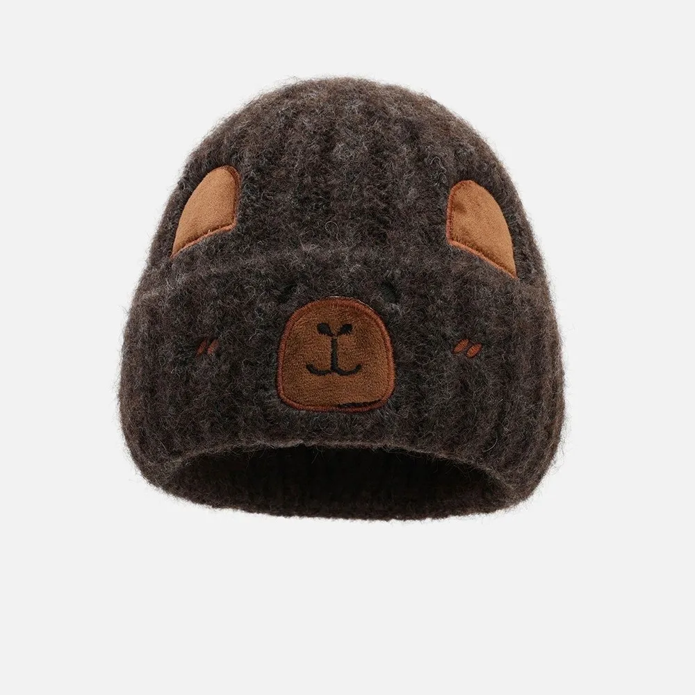 

Fashion Soft Winter Beanie Hat Knit Wool Keep Warm Capybara Beanies Casual Beanie Cap Winter