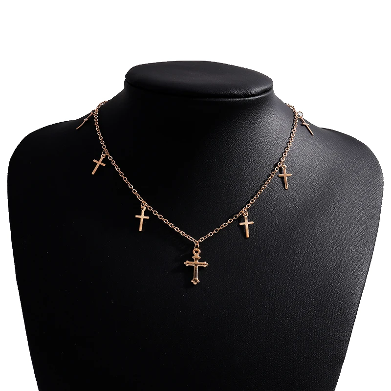 Aihua Mehrere Kleine Kreuz Schlüsselbein Kette Halsketten & Anhänger für Frauen Heißer Verkauf Femininos Colares Party Schmuck – Detail 7
