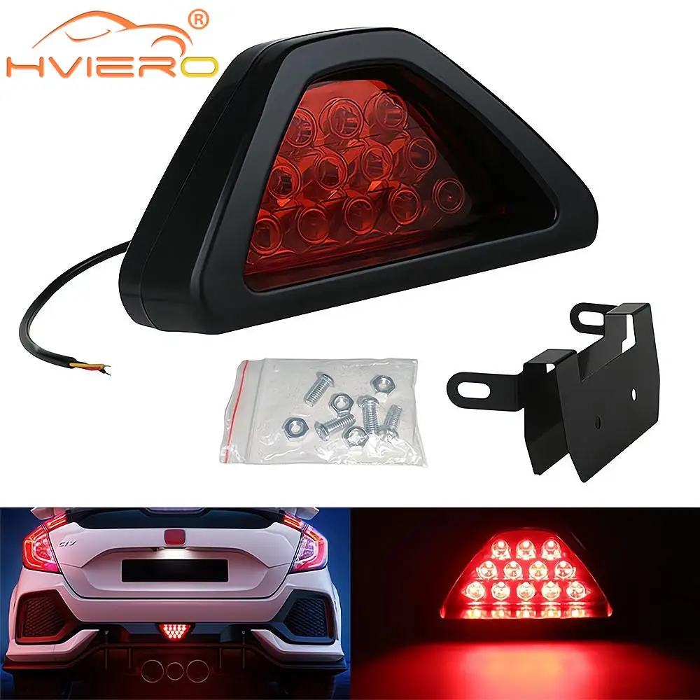 Car Motorcycle Rear Fog Light 12V 2835 Triangle Led Brake Strobe Warning Side Marker Tail Pilot Lamp Red Signal Navigate Bulb