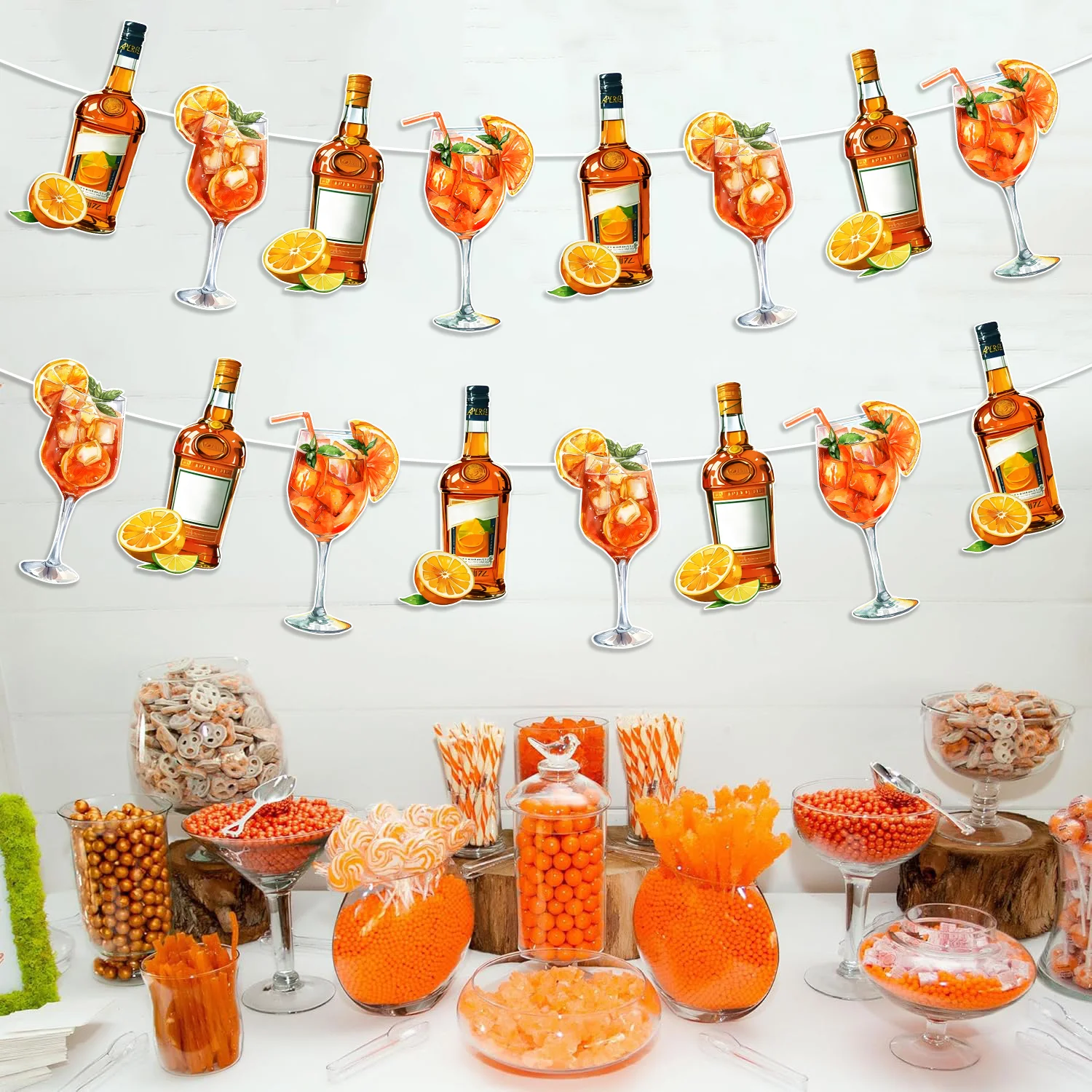 Orangenfarbenes Zitrus-Themen Geburtstagsparty Banner Dekoration Aperol Spritz Cocktail Party Deko Geeignet für Geburtstag Junggesellenabschied