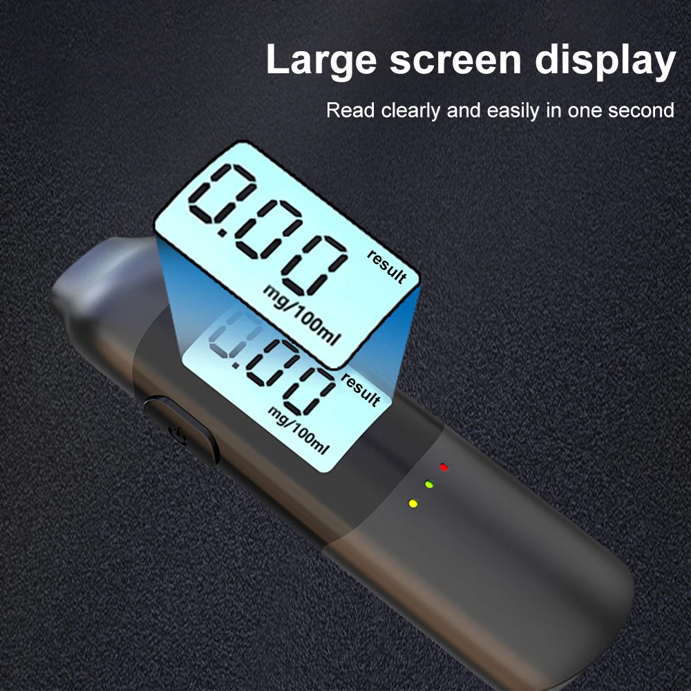 LCD Display Digital Alcohol Tester Professional Alcohol Detector Breath Rechargeable Breathalyzer Alcotester Drunk Driving Test