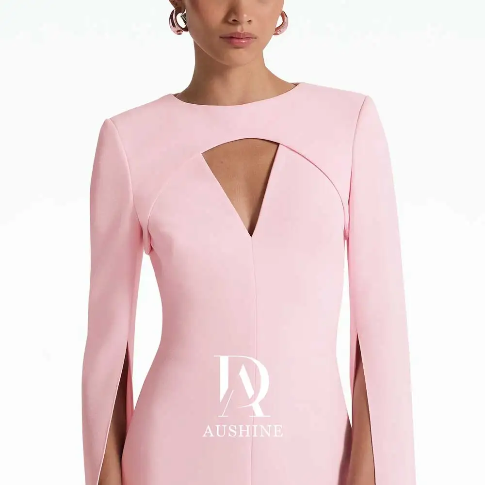 Aushine Dress abito da sera di compleanno di lusso lunghezza del pavimento maniche lunghe abiti da festa di nozze eleganti estivi per le donne arabe 2024Fu