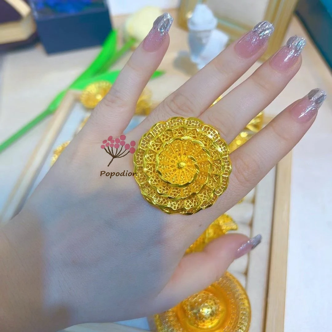 New Dubai High end 24K Gold Plated Ring for Romantic Wedding Party Jewelry for Women DD10562