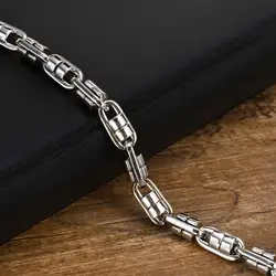 Vnox Chunky Stainless Steel Handmade Link Chain Bracelets, Never Fade Stainless Steel Round Byzantine Links Wristband