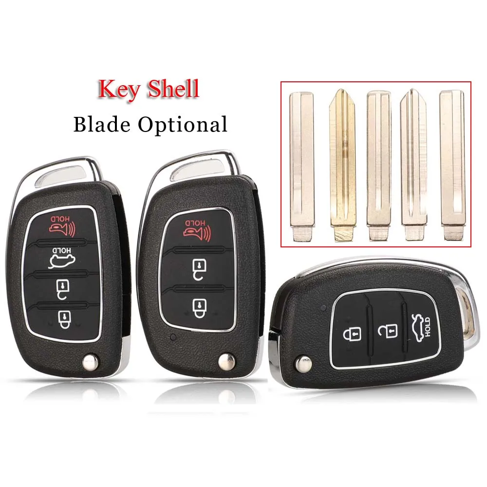 jingyuqin 3Buttons Remote Car Key Case For Hyundai HB20 IX35 I45 SANTA FE Accent I40 I20 HY15/HY20/TOY40 Uncut Blade Fob Shell