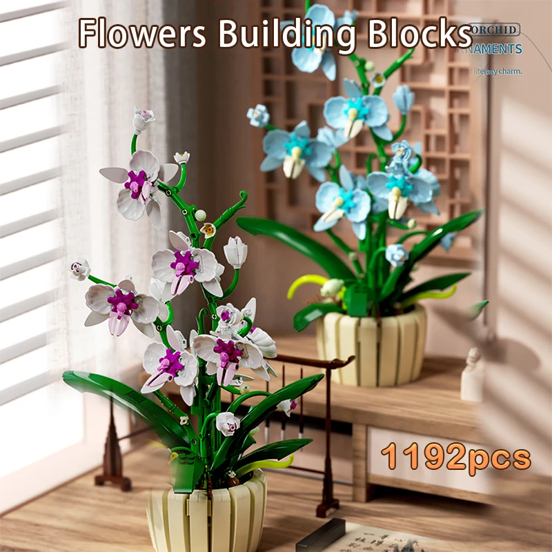 

Simulation Bouquet Building Blocks Assembly Model Flowers Plant Ornaments MOC Technical Bricks for Girl DIY Decoration Gifts