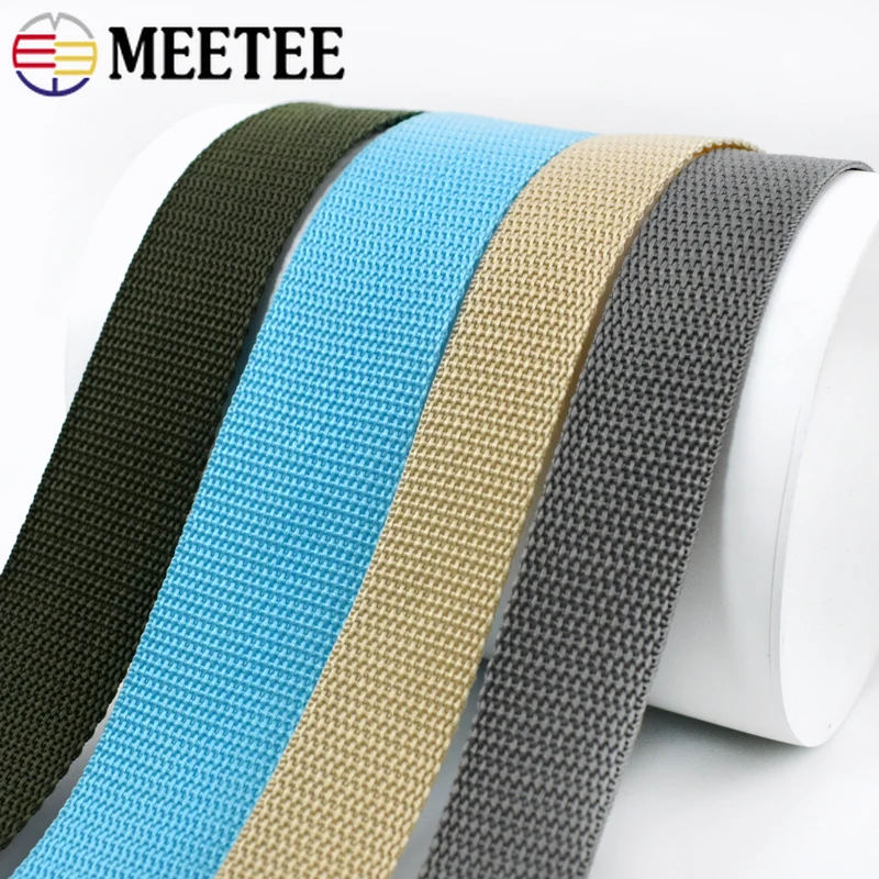 5M Meetee 20-50mm PP Polypropylene Webbing Shoulder Bag Strap Nylon Ribbon Band Safety Belt Decor Lace Sewing Bias Accessories