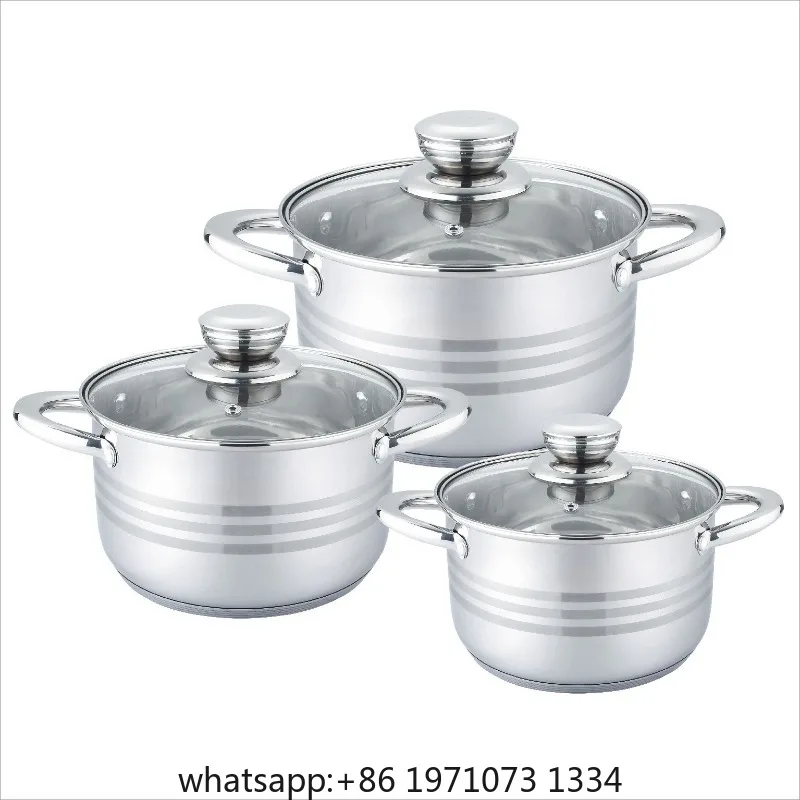 Pot set Thickened food grade stainless steel saucepan Soup Dessert  5 layers bottom