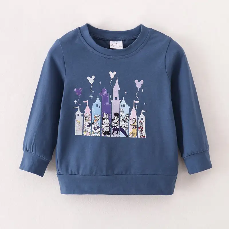 Christmas Zoobies Character  Fall Winter Mommy &me Mini Mama Castle Print Boutique Top T-Shirt Long Sleeve Kids Clothing