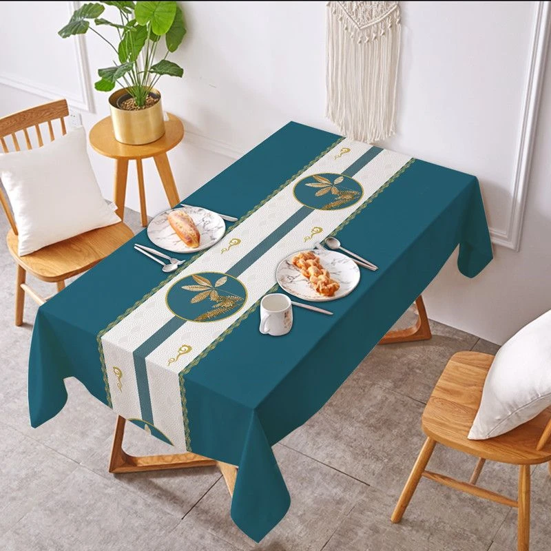 PVC Waterproof Oil-proof Free-wash Tablecloth Household Modern Style Rectangule Decor Tablecloth Coffee Table Printed Tablecloth