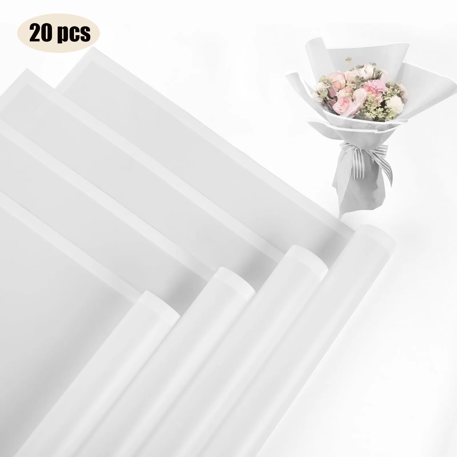 20-Blatt Blumen-Geschenkpapier mit goldenen Kanten, wasserfeste Blumenstraußverpackung – perfekt für DIY-Hochzeiten und Geburtstage