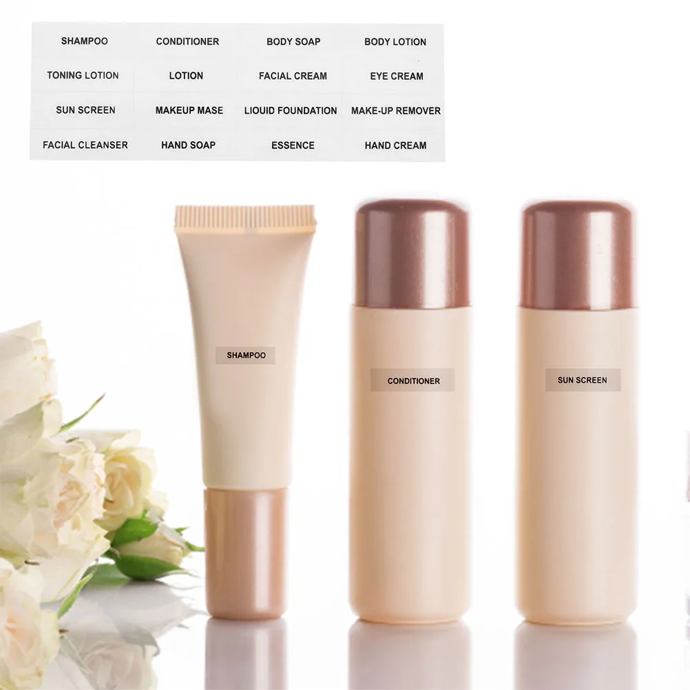 

Beauty Dispensing Bottle Label Shampoo Lotion Cream Square Pvc Self-adhesive for Makeup Bottles