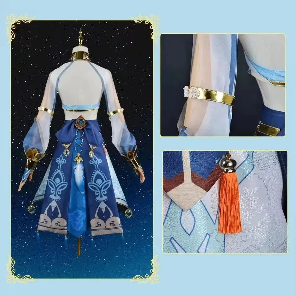 Nilou-Genshin Impact Fato de Cosplay Feminino, Uniforme Conjunto Completo, Peruca, Resistente ao Calor, Sintético, Fatos Anime, Festa de Halloween, Jogo