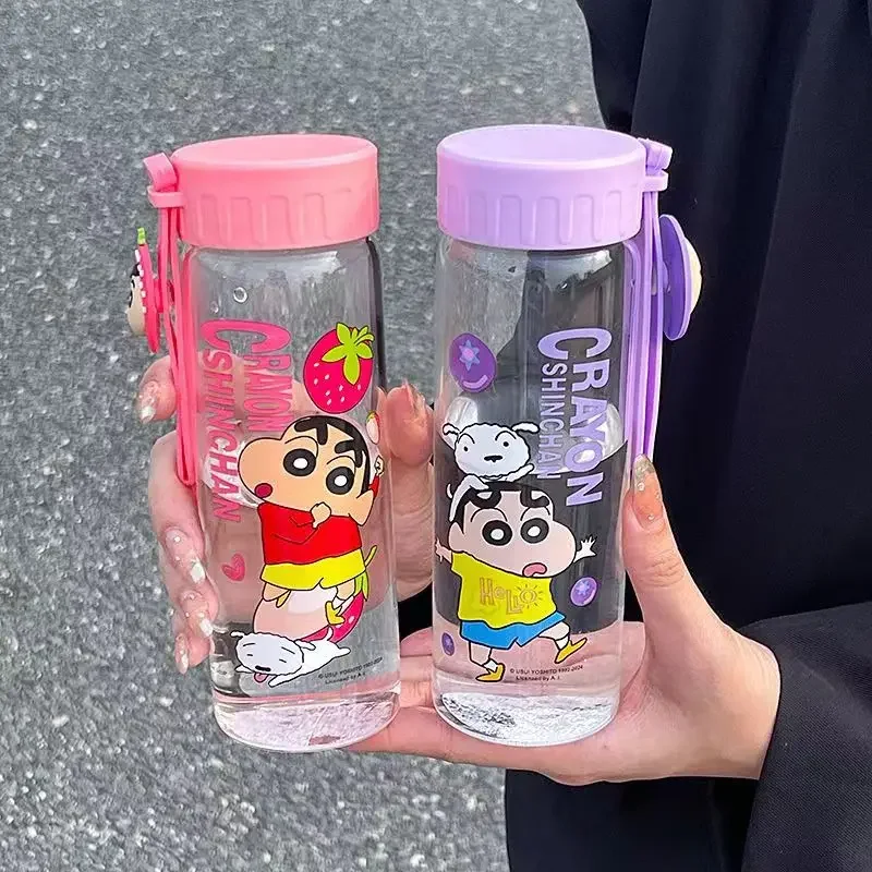 

Crayon Shin Chan Glass Cute Girl Water Cup High Temperature Resistant Student High Appearance School Portable Direct Drink Cup