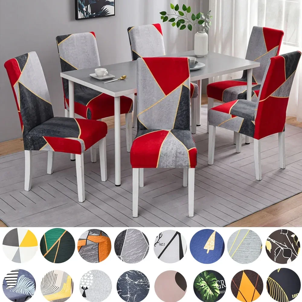 

1PC Chair Cover Dining Room Chairs Geometric Spandex Elastic Chair Slipcover Case Stretch Chair Covers for Party Hotel Banquet